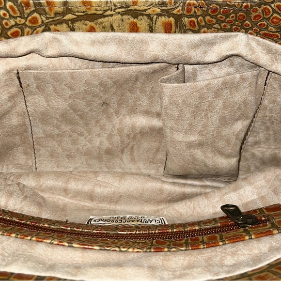 Clarita Accessories Handmade Alligator Skin Leather Two-Tone Bag - Picture 10 of 11